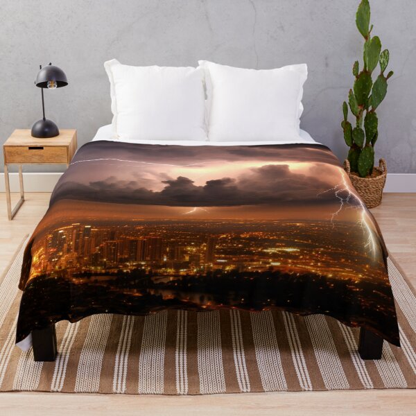 Item preview, Lightning and Thunderstorm over the city skyline designed and sold by Art by Lilia.