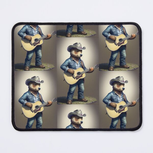 Item preview, a cool bear cowboy playing guitar designed and sold by Pelzi100.