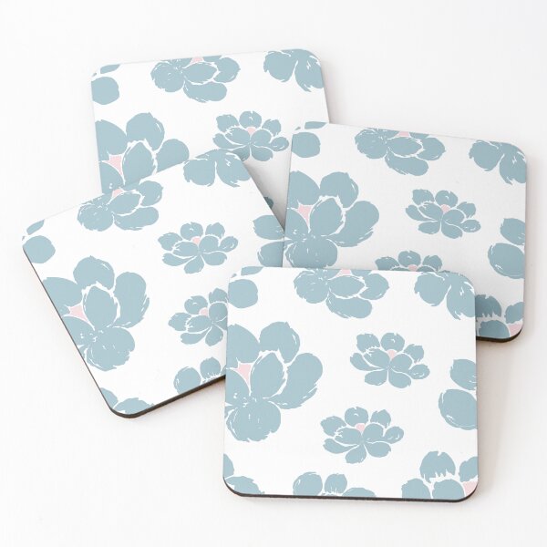 Item preview, Blue white blush floral graphic pattern designed and sold by Mary Hart.
