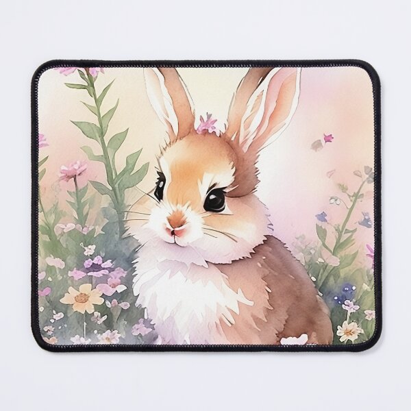Item preview, Little Bunny in the Garden Flower Watercolor Series9 designed and sold by FlowerAlice.