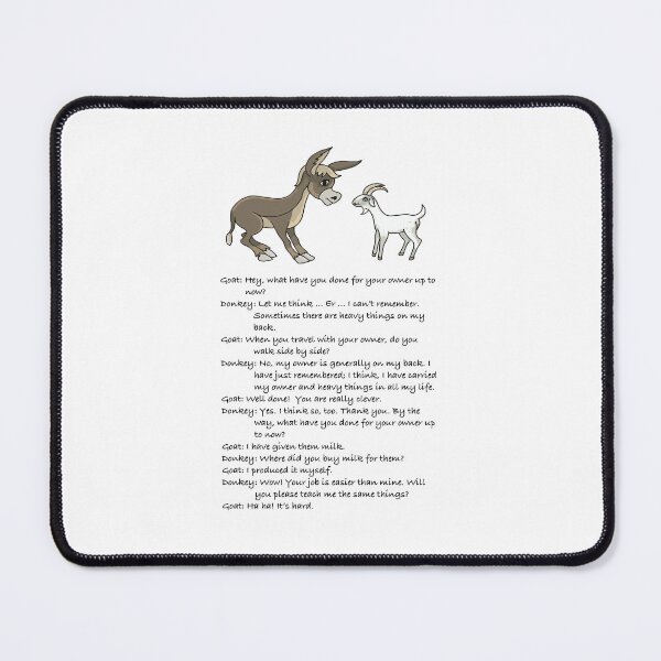 Item preview, Cute Cheeky Donkey with goat dialogue designed and sold by mayaone.