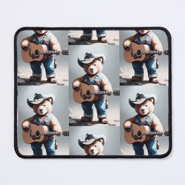 Item preview, a cool bear cowboy playing guitar designed and sold by Pelzi100.