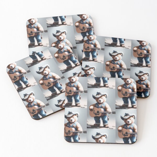 Item preview, a cool bear cowboy playing guitar designed and sold by Pelzi100.