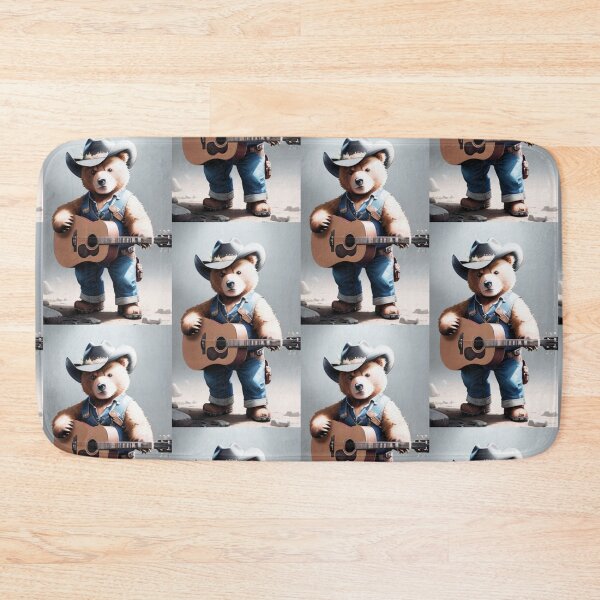 Item preview, a cool bear cowboy playing guitar designed and sold by Pelzi100.