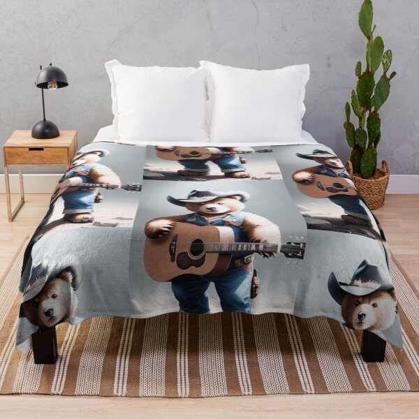 Item preview, a cool bear cowboy playing guitar designed and sold by Pelzi100.