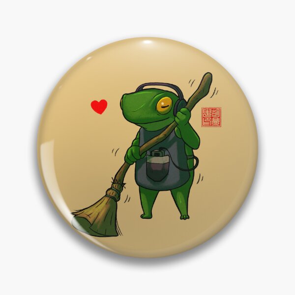 Item preview, sweeping housecleaning frog designed and sold by DingHuArt.