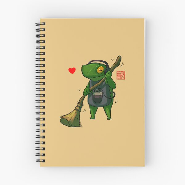 Item preview, sweeping housecleaning frog designed and sold by DingHuArt.