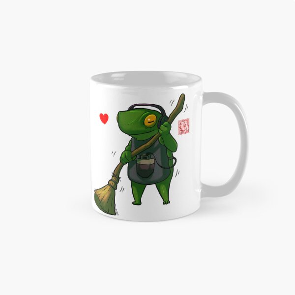 Item preview, sweeping housecleaning frog designed and sold by DingHuArt.