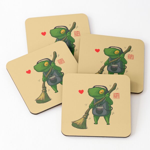 Item preview, sweeping housecleaning frog designed and sold by DingHuArt.