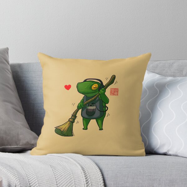 Item preview, sweeping housecleaning frog designed and sold by DingHuArt.