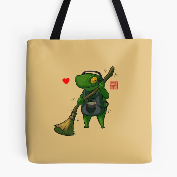 Item preview, sweeping housecleaning frog designed and sold by DingHuArt.
