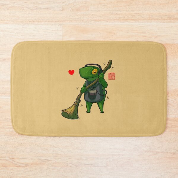 Item preview, sweeping housecleaning frog designed and sold by DingHuArt.