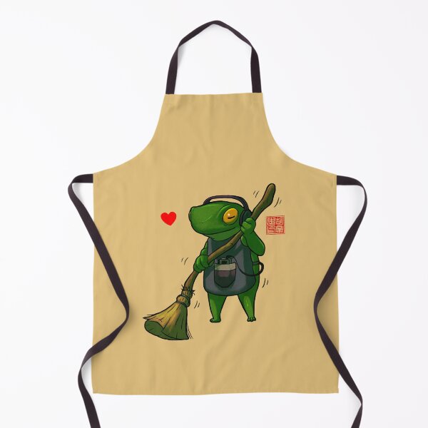 Item preview, sweeping housecleaning frog designed and sold by DingHuArt.