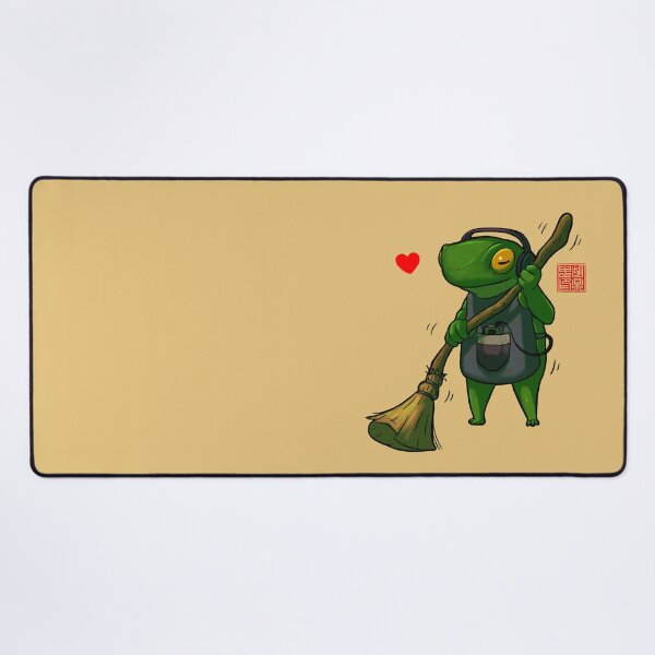 Item preview, sweeping housecleaning frog designed and sold by DingHuArt.