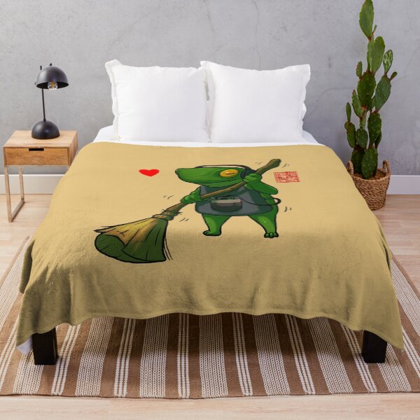 Item preview, sweeping housecleaning frog designed and sold by DingHuArt.