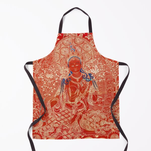 Item preview, Exquisite Green Tara Statue Red Thangka Buddhist Banner Dharma Prints designed and sold by Mulan-Prints.