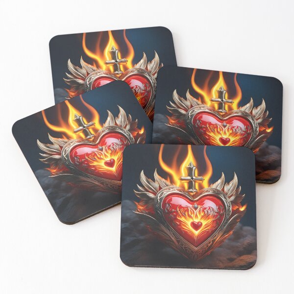 Item preview, Sacred Heart in Flames designed and sold by Tau Tia L Douglass.