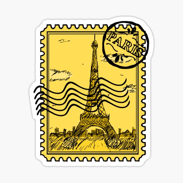 Paris Stamp - Gold Sticker