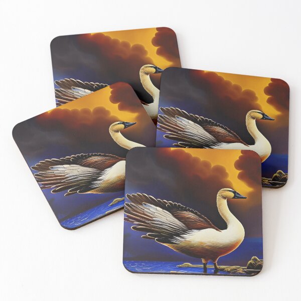 Item preview, Swan in Water, Dramatic Clouds, impasto, Ai Generated Art  designed and sold by ACC .