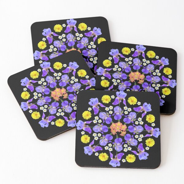 Item preview, Iris Splashacata, Yellow Dahlia Pinnata, Potentilla Fruticosa, Rhododendron section Vireya  Botanical Mandala  designed and sold by Shapes-Mania.