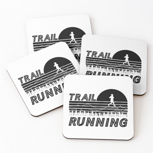 Item preview, Trail running in sunset with mountains and forest designed and sold by wejollydigitals.