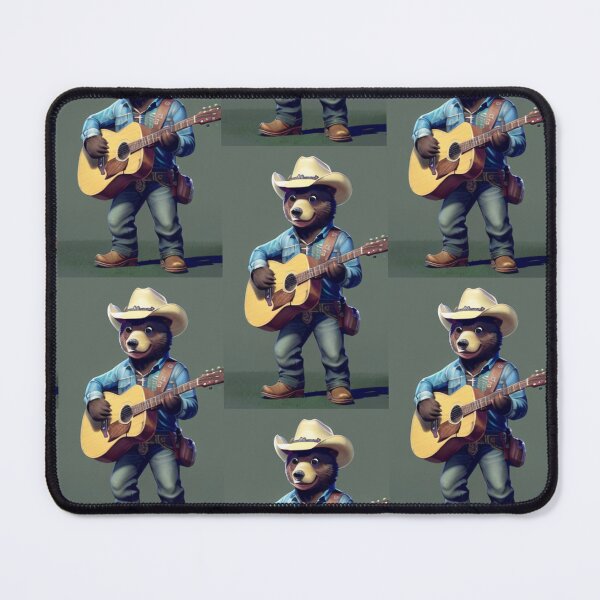 Item preview, a cool bear cowboy playing guitar designed and sold by Pelzi100.
