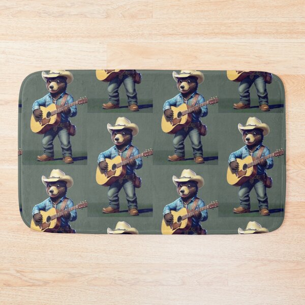 Item preview, a cool bear cowboy playing guitar designed and sold by Pelzi100.