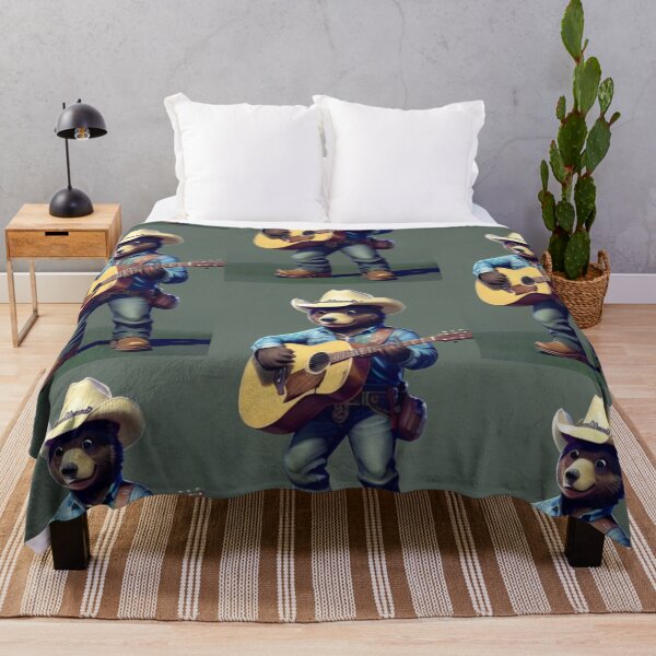 Item preview, a cool bear cowboy playing guitar designed and sold by Pelzi100.