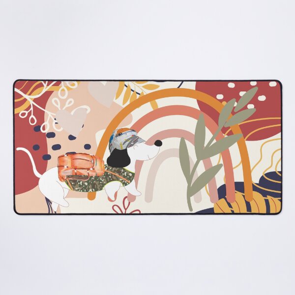 Item preview, Cute  Dachshund Wearing Outdoor Costumes: Desk Mats designed and sold by Vachala.
