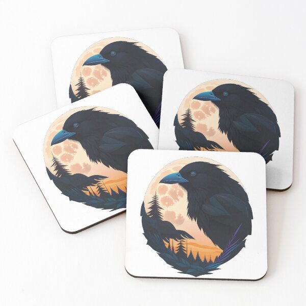 Aperçu de l'œuvre Raven : Le Gardien du Sacré créée et vendue par Funny Vintage Stickers And T-Shirts.