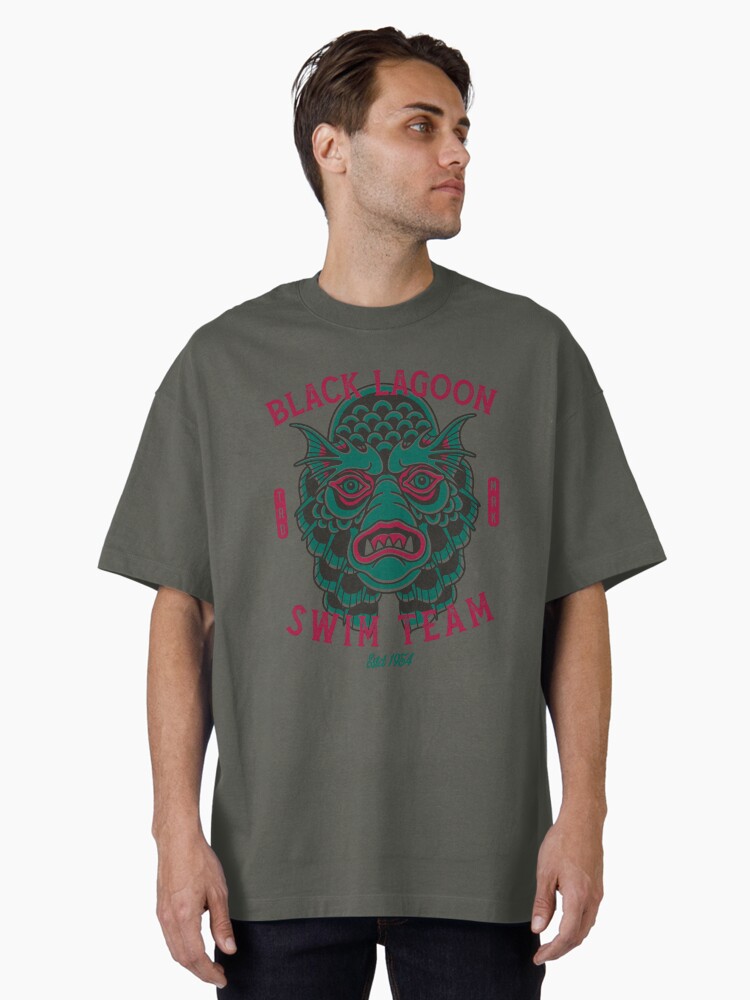 Thumbnail 1 of 7, Oversized T-Shirt, Black Lagoon Swim Team - Vintage Traditional Tattoo - Horror designed and sold by Nemons.