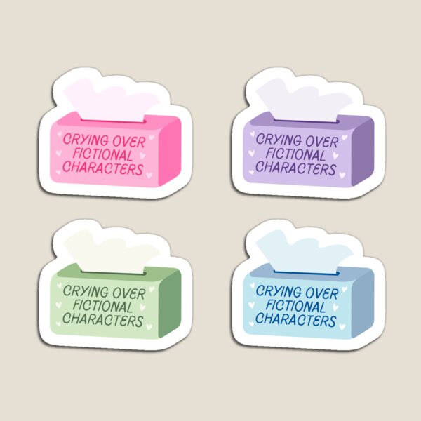 Aperçu de l'œuvre crying over fictional characters tissue box - pink, blue, green, purple pack  créée et vendue par catdiasart.
