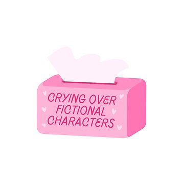 Artwork thumbnail, crying over fictional characters pink tissue box by catdiasart
