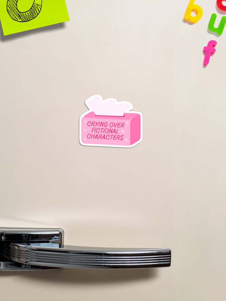 Thumbnail 1 von 3, Magnet, crying over fictional characters pink tissue box designt und verkauft von catdiasart.