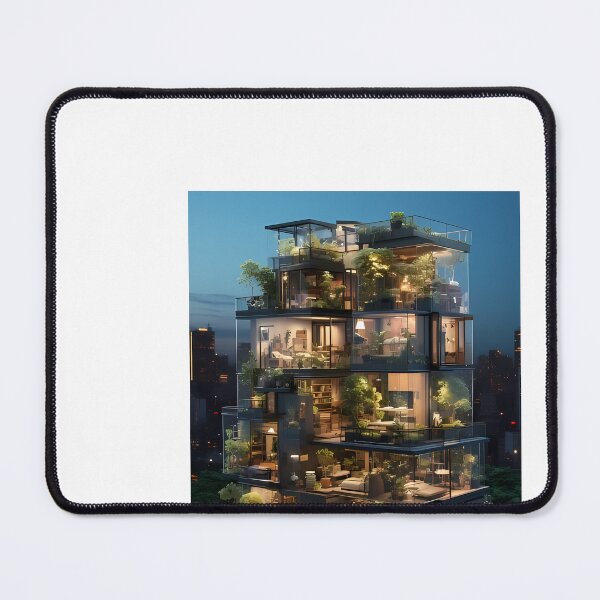 Item preview, a very tall building with lots of plants on top of it designed and sold by Dark Fantasy Store.