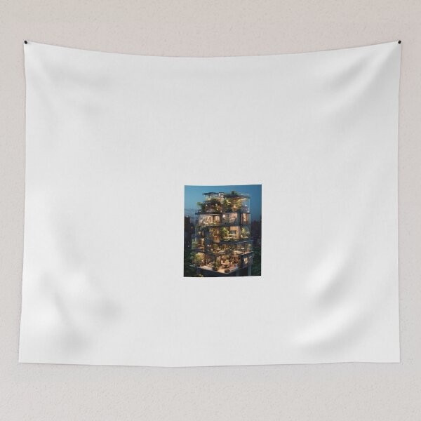 Item preview, a very tall building with lots of plants on top of it designed and sold by Dark Fantasy Store.