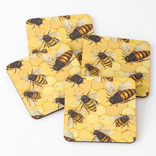 Item preview, Bee, Bees, Beehive, Forest, Animal, Pet, Wildlife, Seamless,Pattern, Cute, Sealife, Sand designed and sold by puppynpaw.