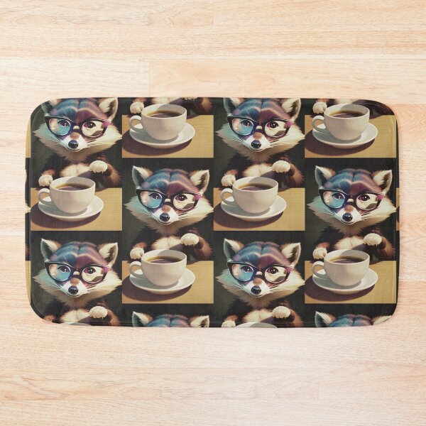 Item preview, A cute and cool raccoon drinking coffee designed and sold by Pelzi100.