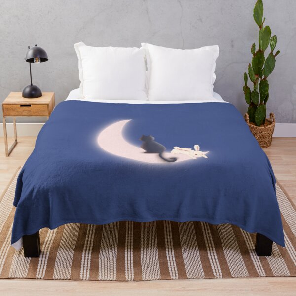 Item preview, Black Cat and Moon Bunny designed and sold by avocadissimo.
