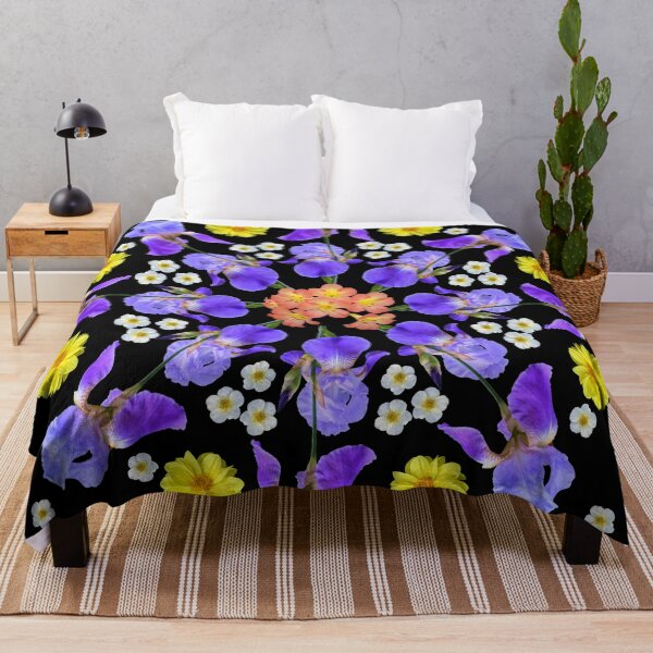 Item preview, Iris Splashacata, Yellow Dahlia Pinnata, Potentilla Fruticosa, Rhododendron section Vireya  Botanical Mandala  designed and sold by Shapes-Mania.
