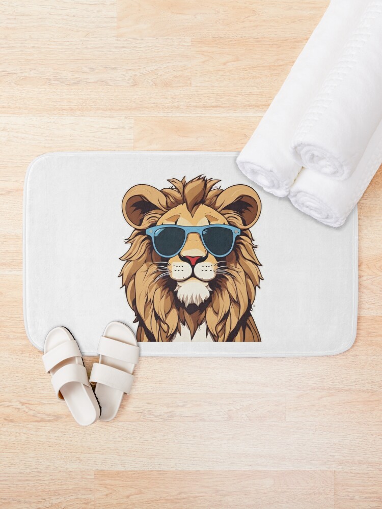 Disover Lion in Sunglasses | Bath Mat