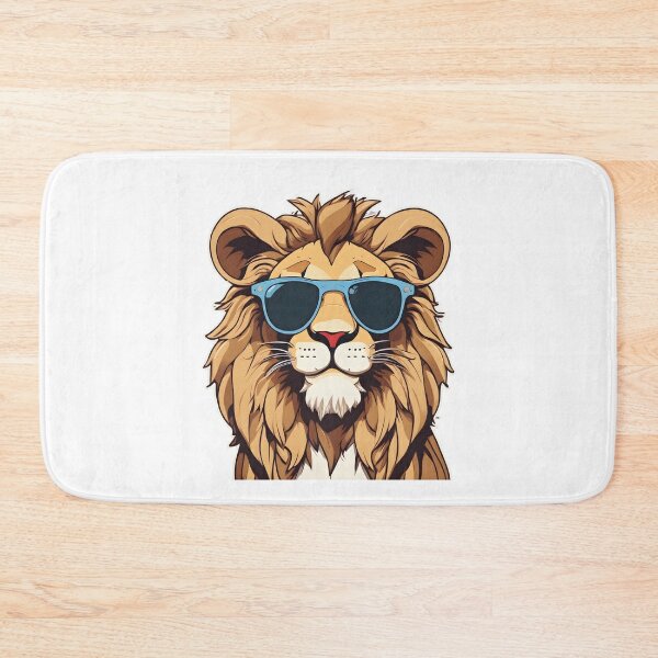 Discover Lion in Sunglasses | Bath Mat