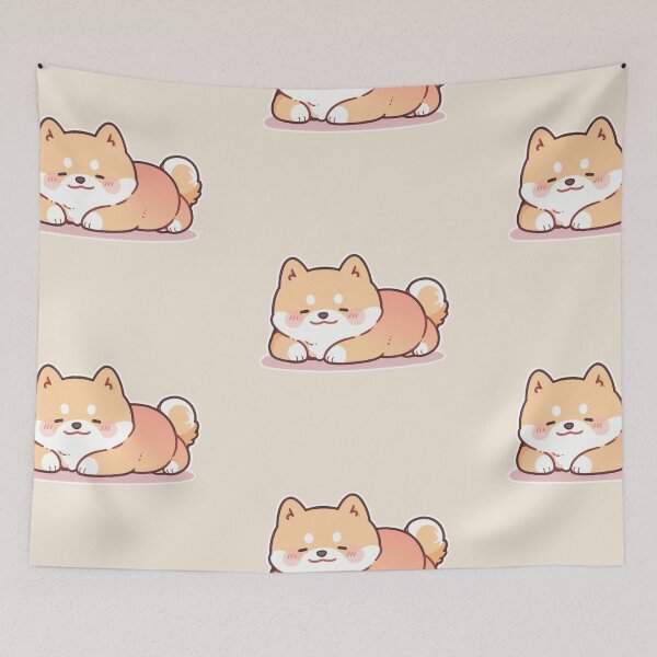 Item preview, Sleeping Anime Shiba Inu In Kawaii Japanese Aesthetic designed and sold by RibbitFans101.