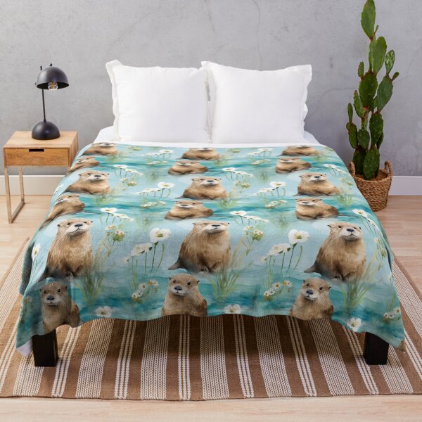 Item preview, Drawing of Otter, Forest, Animal, Pet, Wildlife, Seamless,Pattern, Cute, Sealife, Sand designed and sold by puppynpaw.