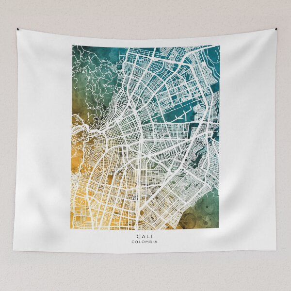 Item preview, Cali Colombia City Map designed and sold by ArtPrints.