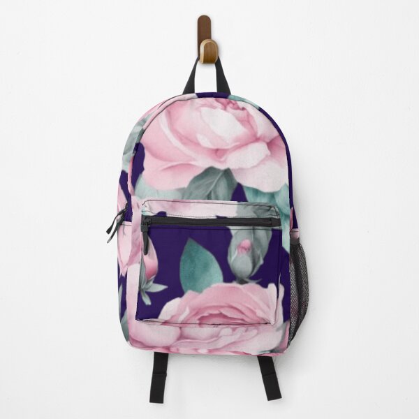 Item preview, 3D romantic Pink Teal Watercolor Floral Pattern transparent background designed and sold by Emplan.