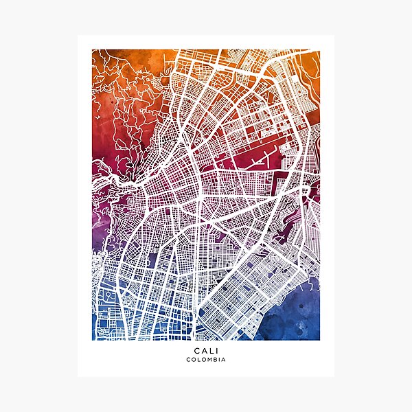 Item preview, Mapa de la Ciudad de Cali Colombia designed and sold by ArtPrints.
