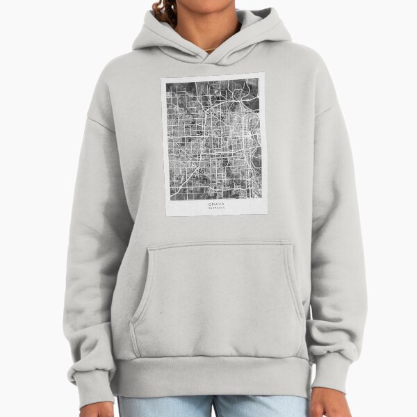 Omaha Nebraska City Map Premium Oversized Hoodie