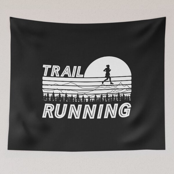 Item preview, Trail running in sunset with mountains and forest designed and sold by wejollydigitals.