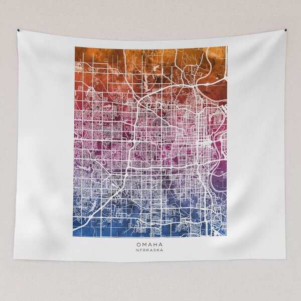 Artikelvorschau, Stadtplan von Omaha, Nebraska entworfen und verkauft von ArtPrints.